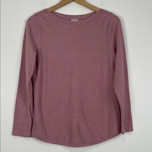 Chico’s 0 Mauve Long Sleeve Knit Women’s Small/4 Boatneck Lightweight